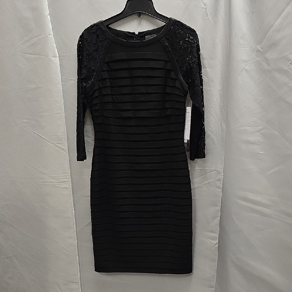 Adrianna Papell Black Long Sleeve Dress